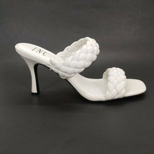 INC International Concepts Womens Lyra Synthetic Braided‎ Sandals White 5.5